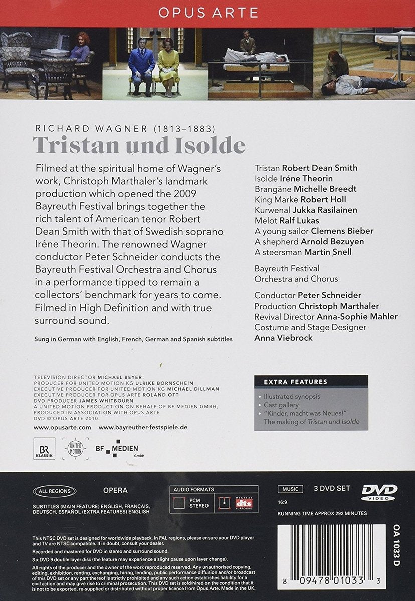 WAGNER: Tristan und Isolde - Bayreuther Festspiele Chorus & Bayreuther Festspiele Orchestra, Peter Schneider (3 DVD)
