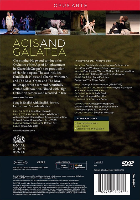 HANDEL: Acis & Galatea - Christopher Hogwood, Orchestra of the Age of Enlightenment, The Royal Opera; The Royal Ballet (DVD)