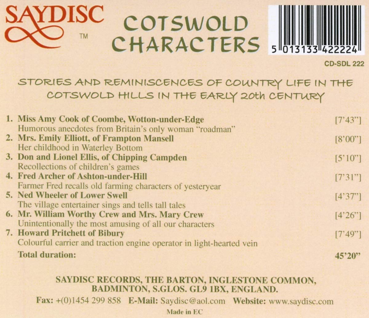 Cotswold Characters: Stories and Reminiscences Of Country Life In The Cotswold Hills In The Early 20th Century