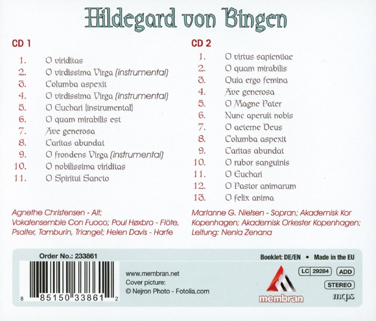 HILDEGARD VON BINGEN: Ave Generosa (2 CDS)