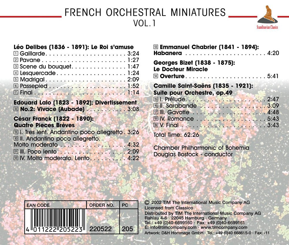 FRENCH ORCHESTRAL MINIATURES, VOL. 1 - CHAMBER PHILHARMONIC OF BOHEMIA, BOSTOCK