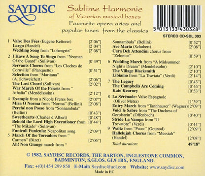 Sublime Harmonie of Victorian Musical Boxes - Favorite Opera Arias and Popular Tunes