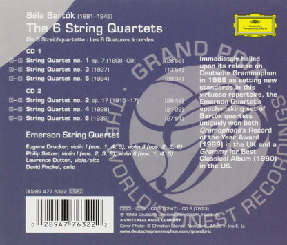 Bartok: 6 String Quartets - Emerson String Quartet (2 CDS)