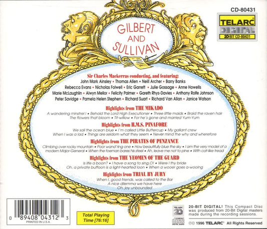 GILBERT & SULLIVAN: HIGHLIGHTS FROM THE MIKADO/H.M.S. PINAFORE/PIRATES OF PENZANCE/TRIAL BY JURY/YEOMAN OF THE GUARD - Mackerras, Welsh National Opera