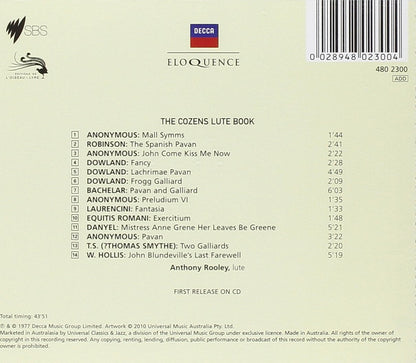 COZENS LUTE BOOK - ANTHONY ROOLEY