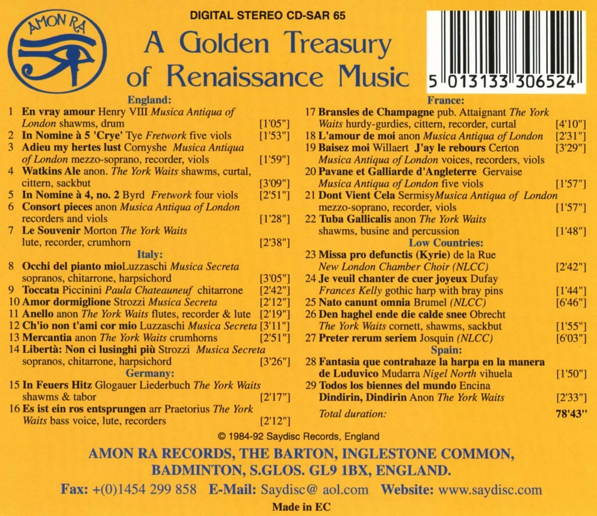 A Golden Treasury of Renaissance Music