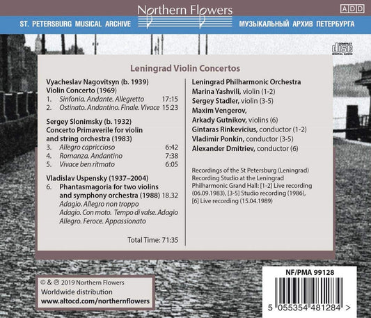 LENINGRAD VIOLIN CONCERTOS (NAGOVITSYN, SLONIMSKY, USPENSKY) - LENINGRAD PHILHARMONIC