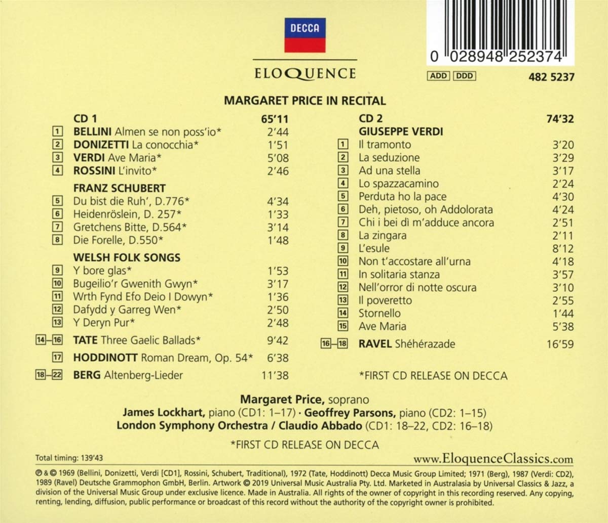 MARGARET PRICE IN RECITAL (2 CDS)