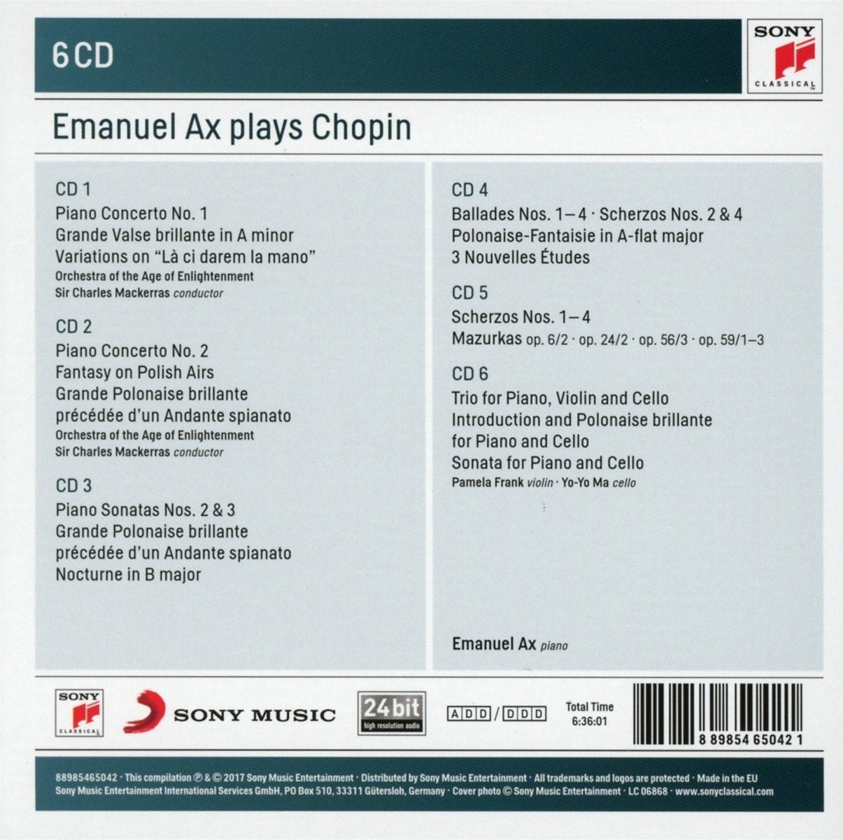 EMANUEL AX PLAYS CHOPIN (6 CDS)