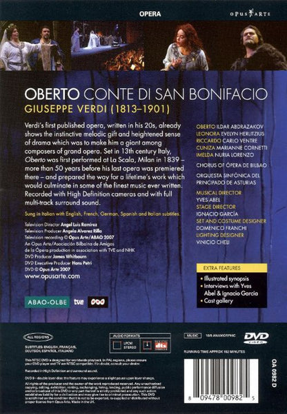VERDI: Oberto - Opera del Bilbao, Yves Abel (DVD)