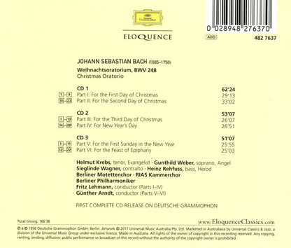 BACH: CHRISTMAS ORATORIO - LEHMANN, ARNDT (3 CDS)