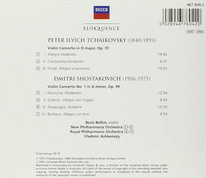 TCHAIKOVSKY: VIOLIN CONCERTO; SHOSTAKOVICH: VIOLIN CONCERTO NO. 1 - BELKIN
