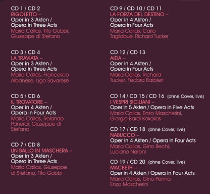 MARIA CALLAS: THE COMPLETE VERDI OPERAS (20 CDS)