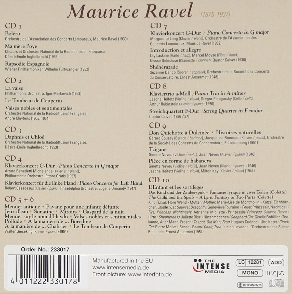 RAVEL: A PORTRAIT (10 CDS)