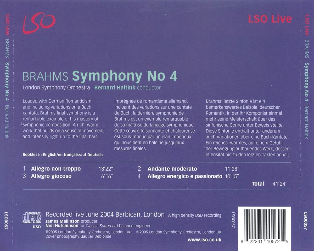 BRAHMS: Symphony No. 4 - Bernard Haitink, London Symphony Orchestra