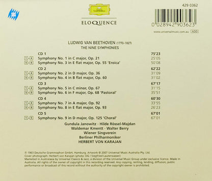 BEETHOVEN: THE NINE SYMPHONIES - KARAJAN, BERLIN PHILHARMONIC (1963 RECORDINGS - 5 CDS)