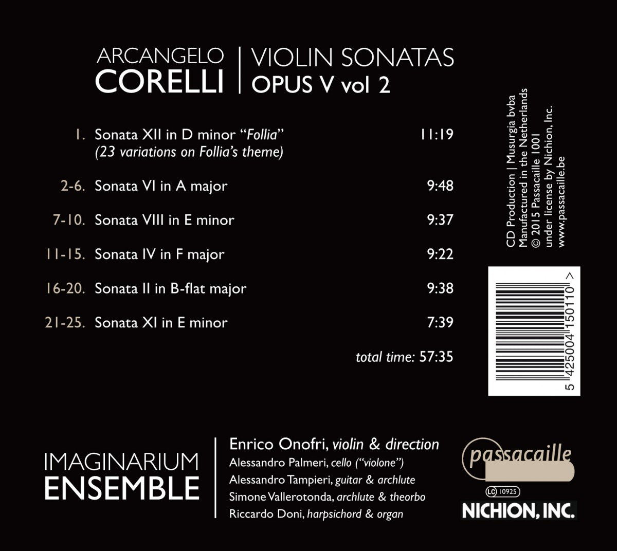 CORELLI: Violin Sonatas, Op. 5, Vol. 2 - Imaginarium Ensemble