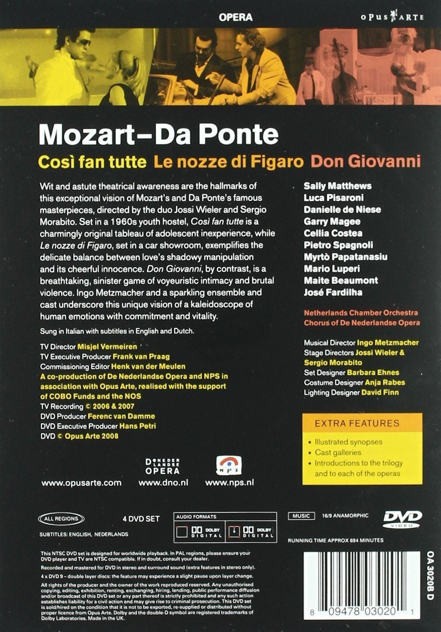 MOZART: Cosi fan Tutte/Le Nozze di Figaro/Don Giovanni - Netherland Chamber Orchestra, Netherlands Opera Chorus (4 DVDs)