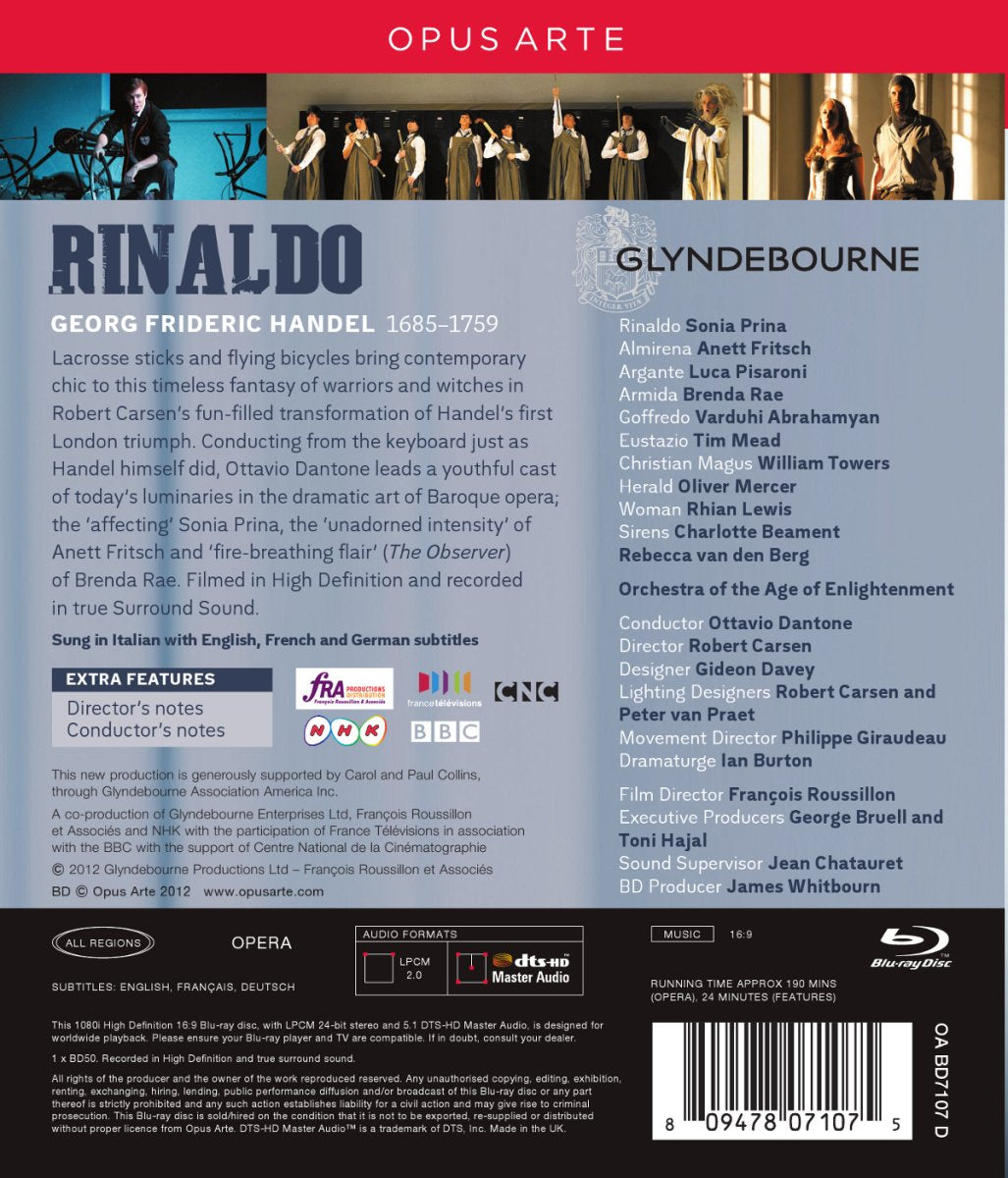 HANDEL: Rinaldo - Orchestra of the Age of Enlightenment, Ottavio Dantone (BluRay)