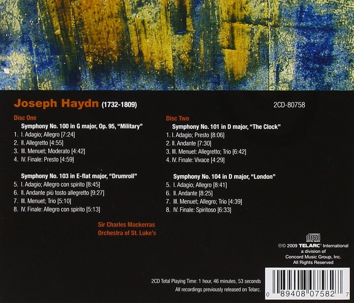 HAYDN: Symphonies No. 100, 101, 103, 104 - Charles Mackerras, Scottish Chamber Orchestra (2 CD)