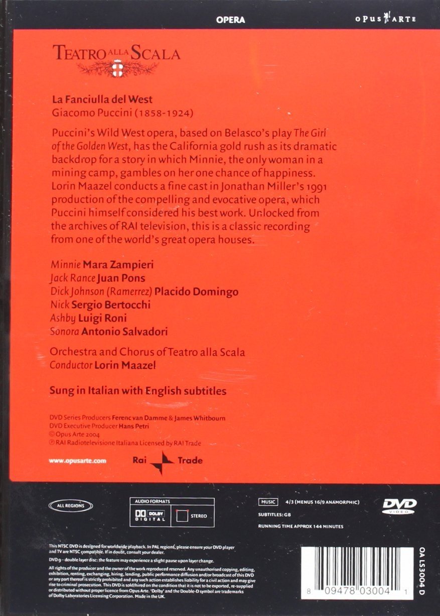 PUCCINI: La Fanciulla del West - Placido Domingo, Lorin Maazel, La Scala (DVD)
