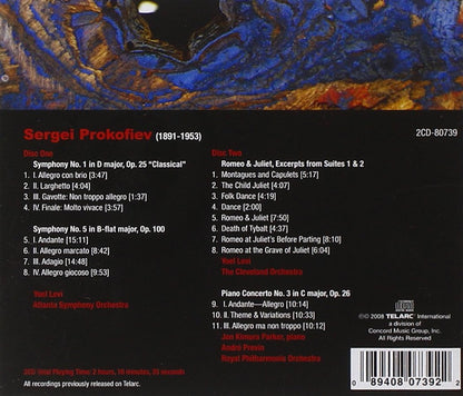 Everybody's Prokofiev - Symphonies No. 1 & No. 5; Romeo & Juliet Excerpts; Piano Concerto No. 3 - Previn, Levi, Kimura(2 CDs)