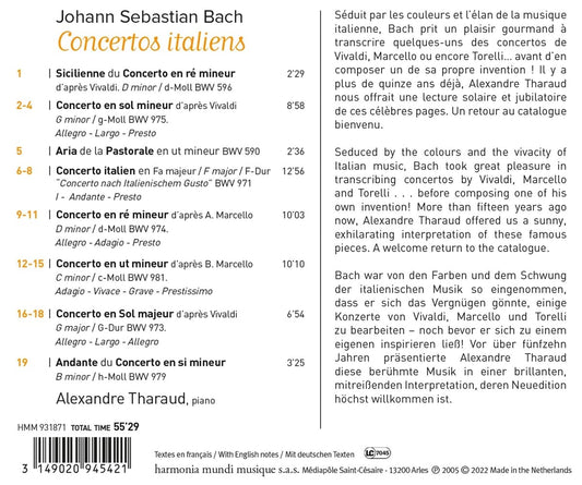 Bach: Italian Concertos (Concertos Italiens) - Alexandre Tharaud