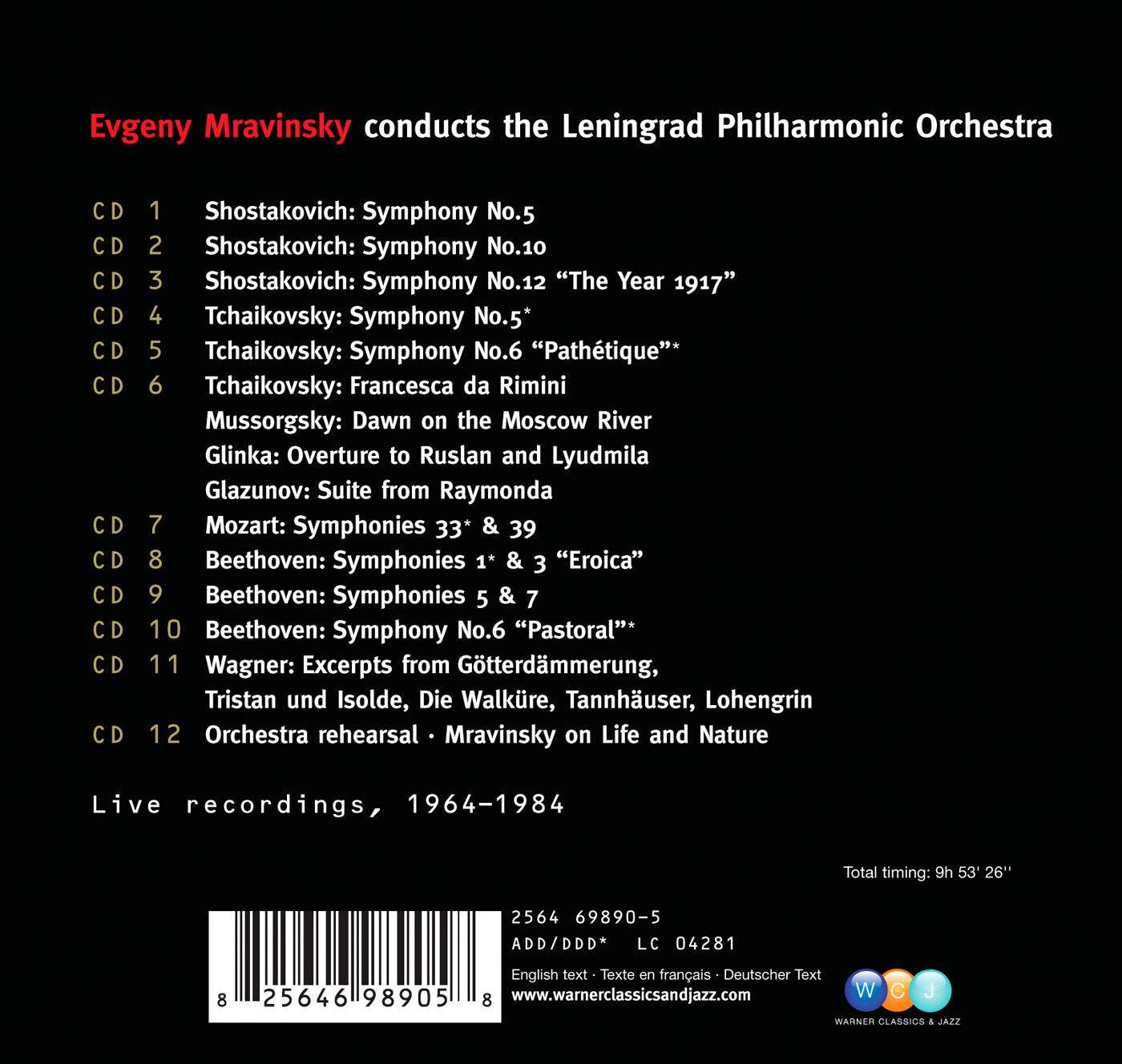 MRAVINSKY EDITION (12 CDS)