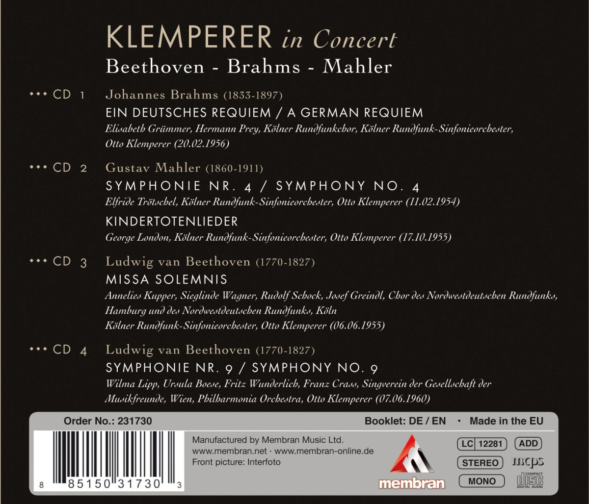 KLEMPERER IN CONCERT (4 CDS)