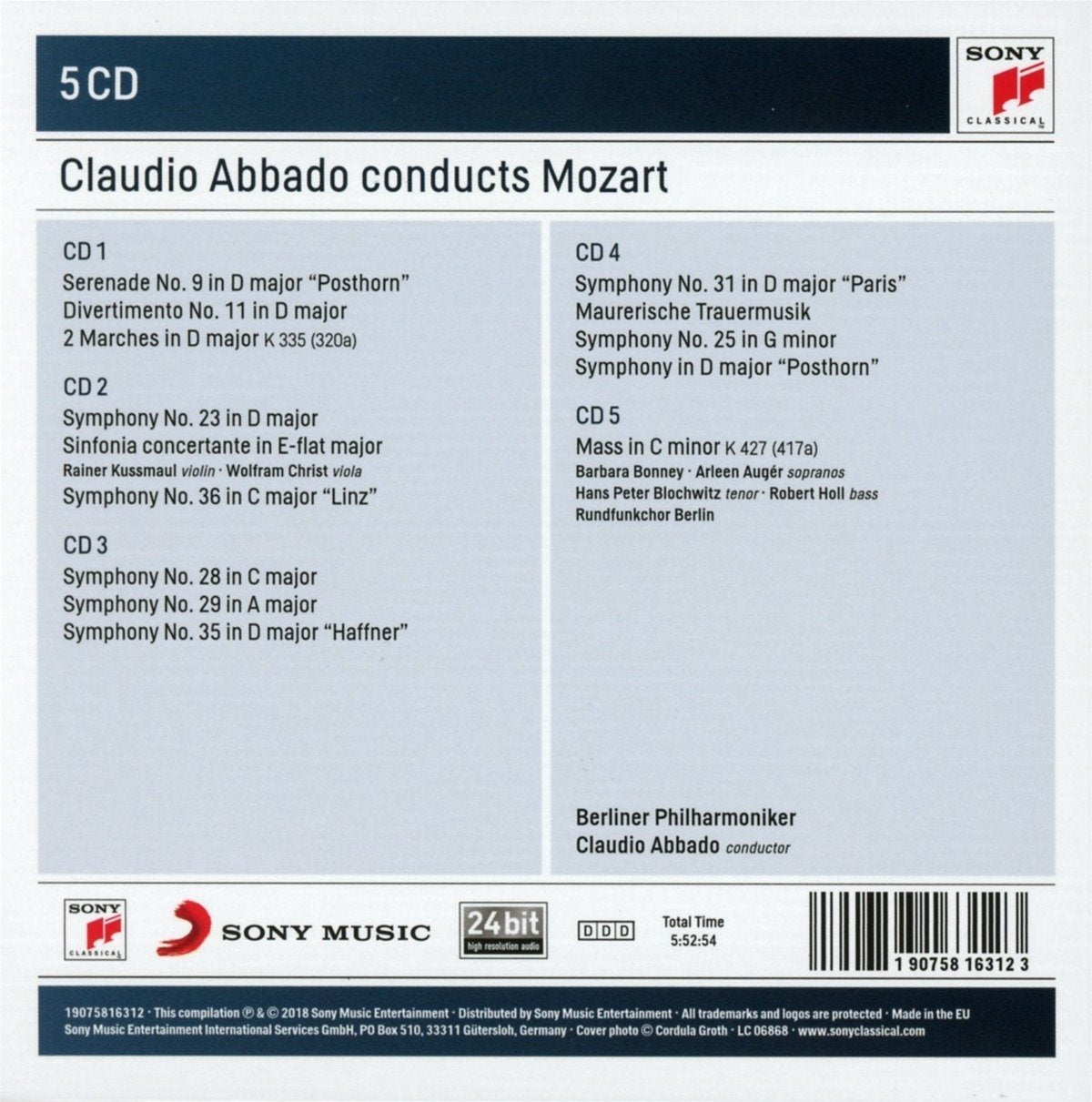 Claudio Abbado Conducts Mozart - 5 CDS