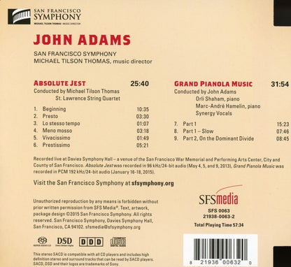 ADAMS: ABSOLUTE JEST,  GRAND PIANOLA MUSIC - San Francisco Symphony, Michael Tilson Thomas (SACD)