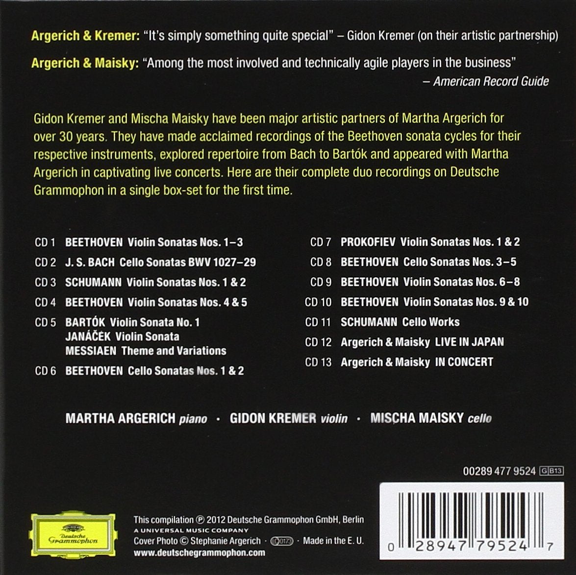 Argerich - Kremer - Maisky: Complete Duo Recordings (13 CDs)