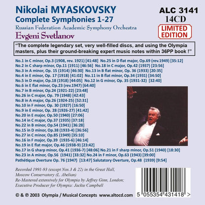 MYASKOVSKY: The Complete Symphonies - RUSSIAN FEDERATION SYMPHONY ORCHESTRA, EVGENY SVETLANOV (14 CDs)