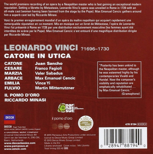 VINCI: CATONE IN UTICA - CENCIC, FAGIOLI, SABADUS, SANCHO (3 CDS)