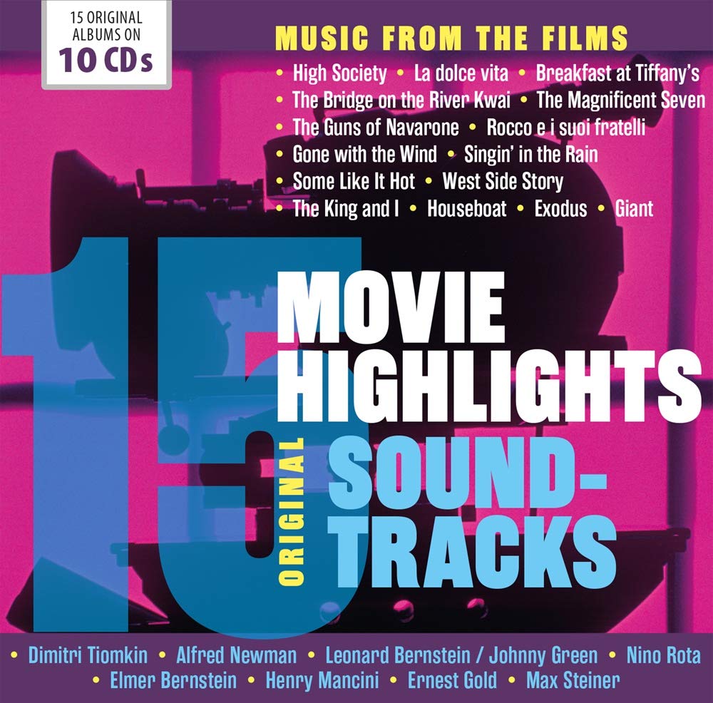 ORIGINAL MOVIE SOUNDTRACK HIGHLIGHTS (Tiomkin / Newman / Bernstein / Green / Rota / Bernstein / Mancini / Gold / Steiner) 10 CDS