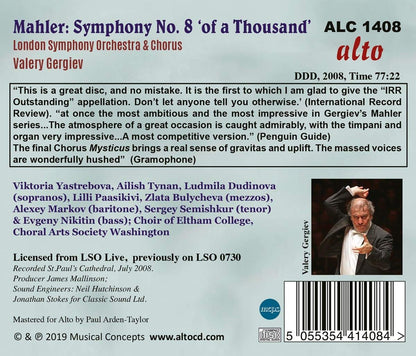 MAHLER: SYMPHONY NO. 8 (SYMPHONY OF A THOUSAND) - London Symphony Orchestra, Valery Gergiev (2 CDs)