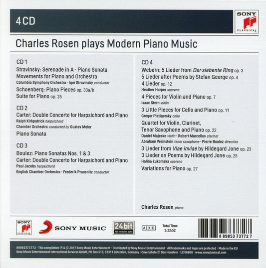 CHARLES ROSEN PLAYS MODERN PIANO MUSIC (4 CDS)