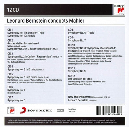 LEONARD BERNSTEIN CONDUCTS MAHLER (12 CDS)