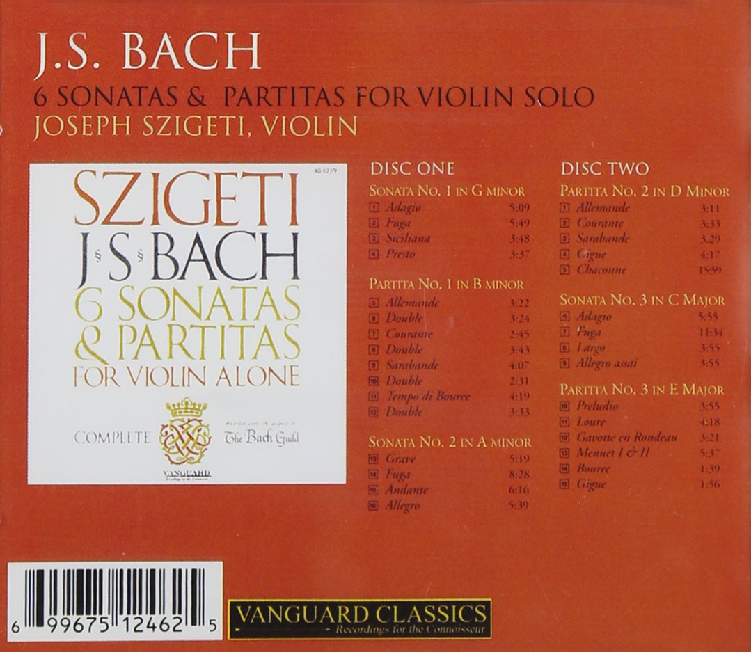 BACH, J.S.: 6 SONATAS & PARTITAS FOR SOLO VIOLIN - JOSEPH SZIGETI (2 CDS)
