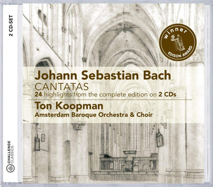 BACH: CANTATAS (24 HIGHLIGHTS from the COMPLETE EDITION) - TON KOOPMAN & AMSTERDAM BAROQUE ORCHESTRA & CHOIR (2 CDS)-