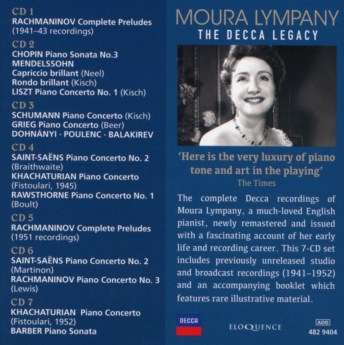 MOURA LYMPANY: THE DECCA LEGACY (7 CDS)