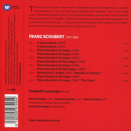 SCHUBERT: PIANO MASTERWORKS - ELISABETH LEONSKAJA (6 CDS)