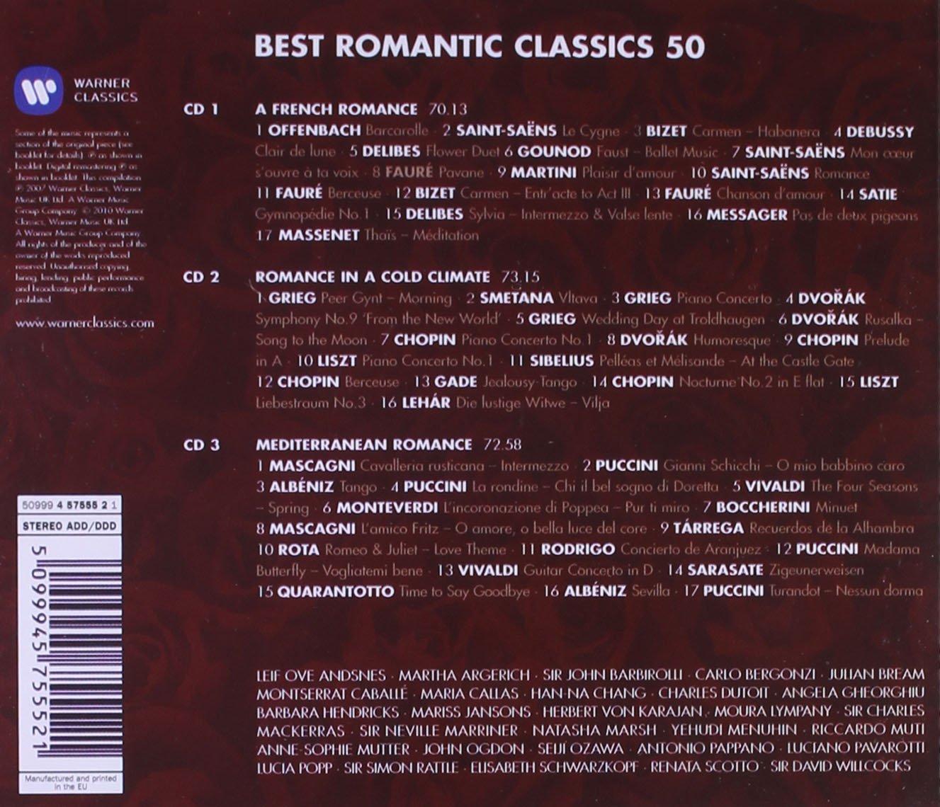 50 BEST ROMANTIC CLASSICS (3 CDS)