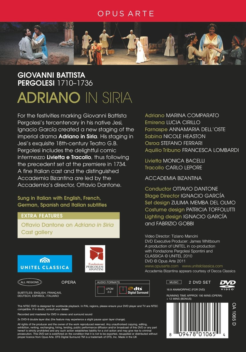 PERGOLESI: Adriano in Siria - Pergolesi Spring Festival (2 DVD)