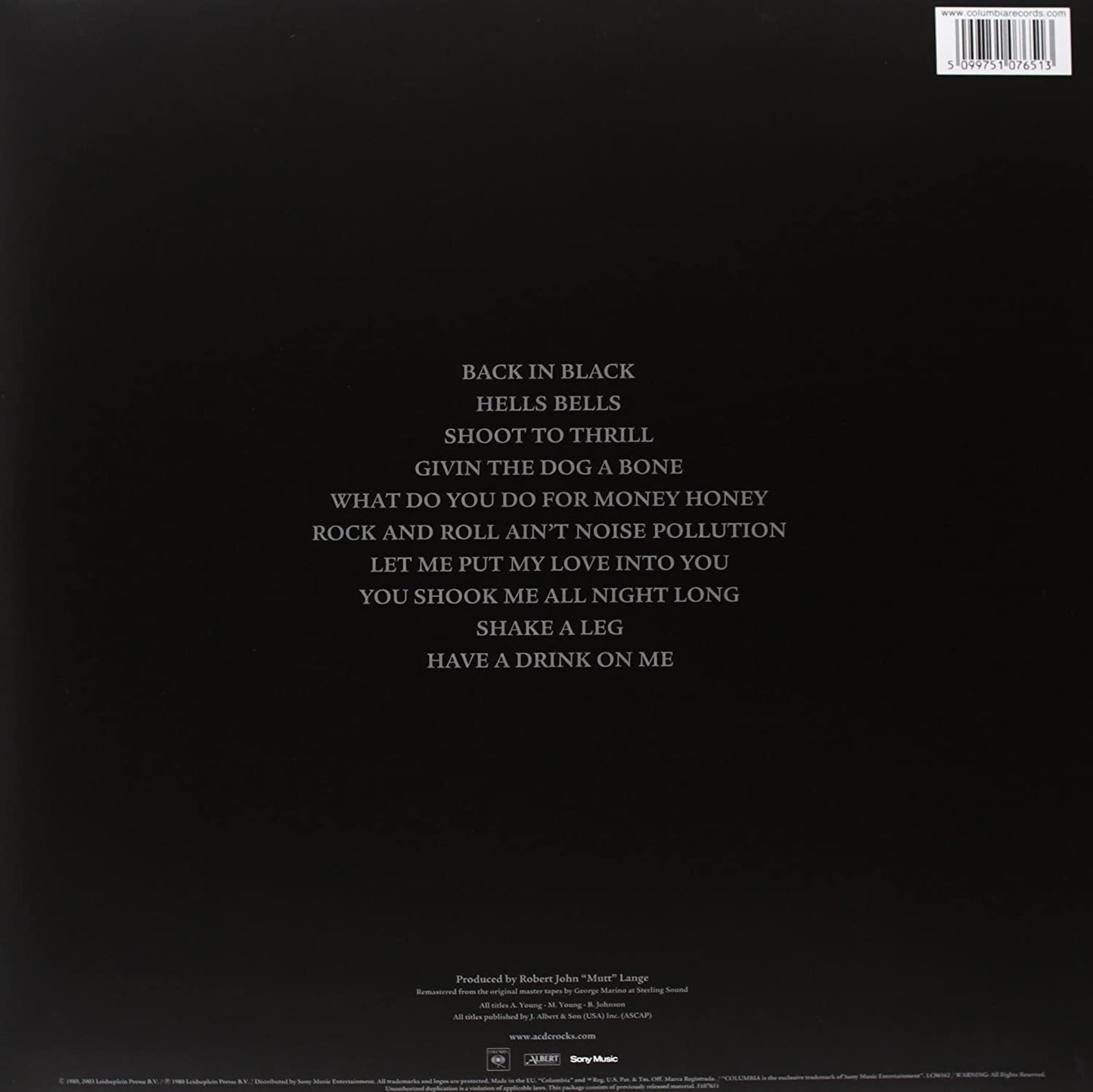 AC/DC: Back In Black (180g deluxe vinyl)