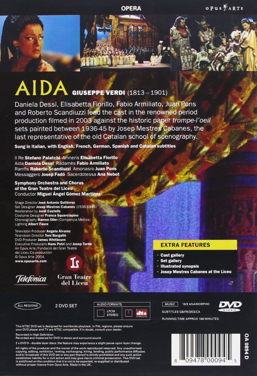 VERDI: Aida - Orchestra & Chorus of the Gran Teatre del Liceu, Miguel Ángel Gómez Martínez (2 DVD)