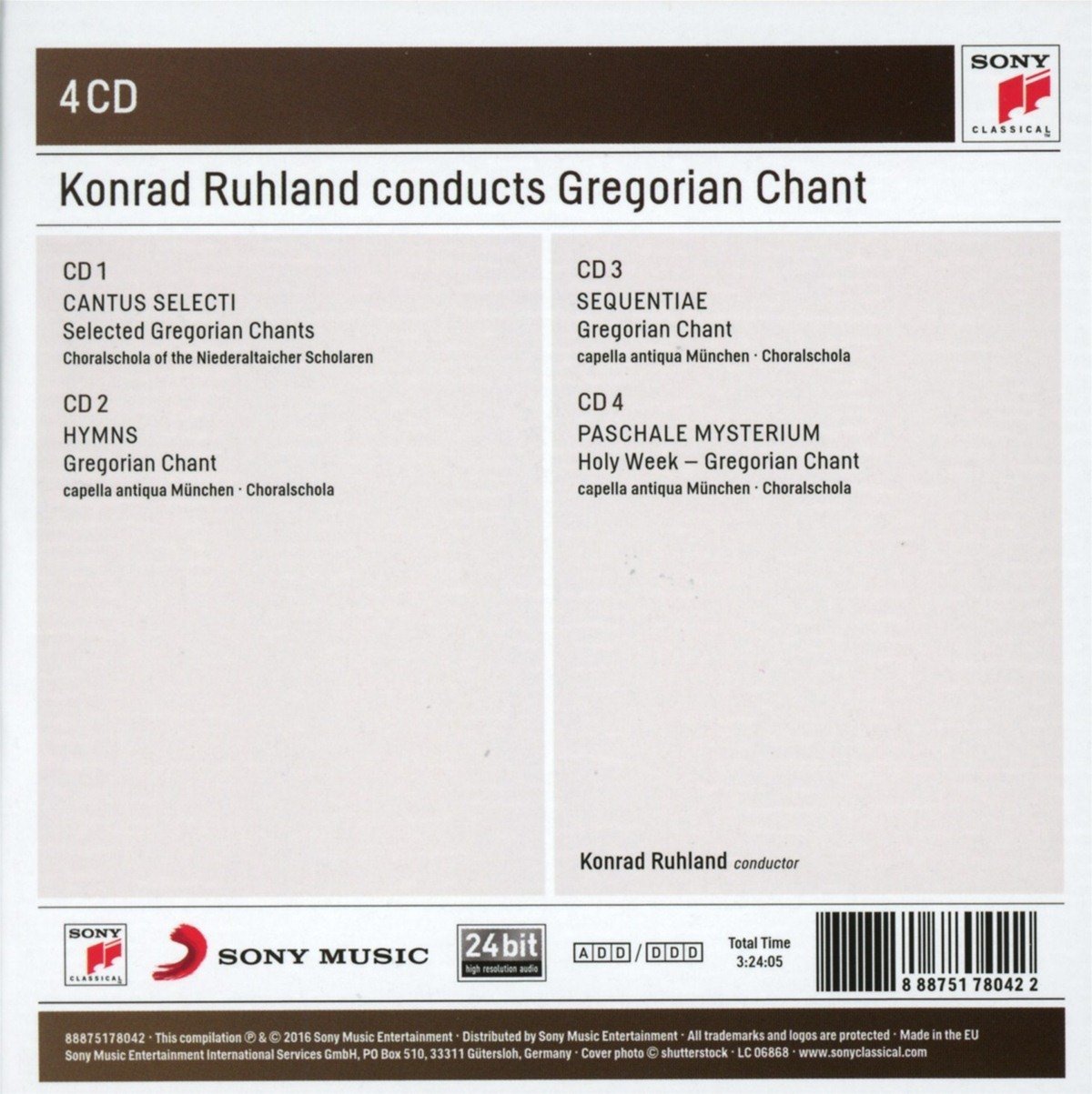 KONRAD RUHLAND CONDUCTS GREGORIAN CHANT (4 CDS)