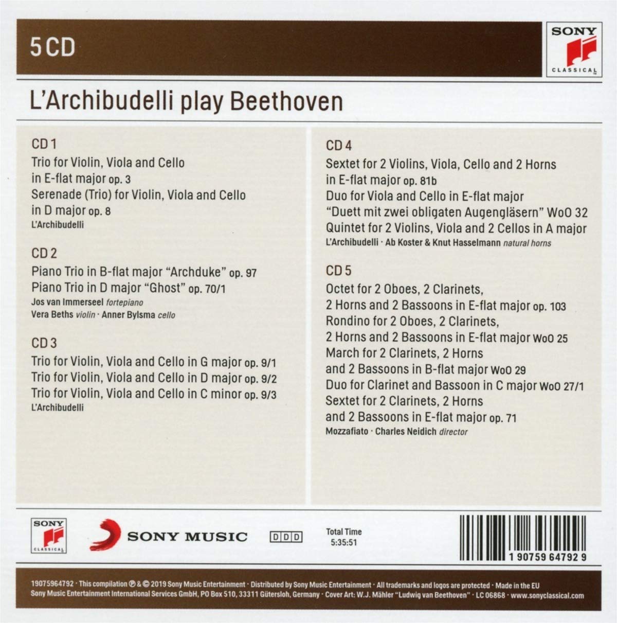 L'ARCHIBUDELLI PLAY BEETHOVEN (5 CDS)