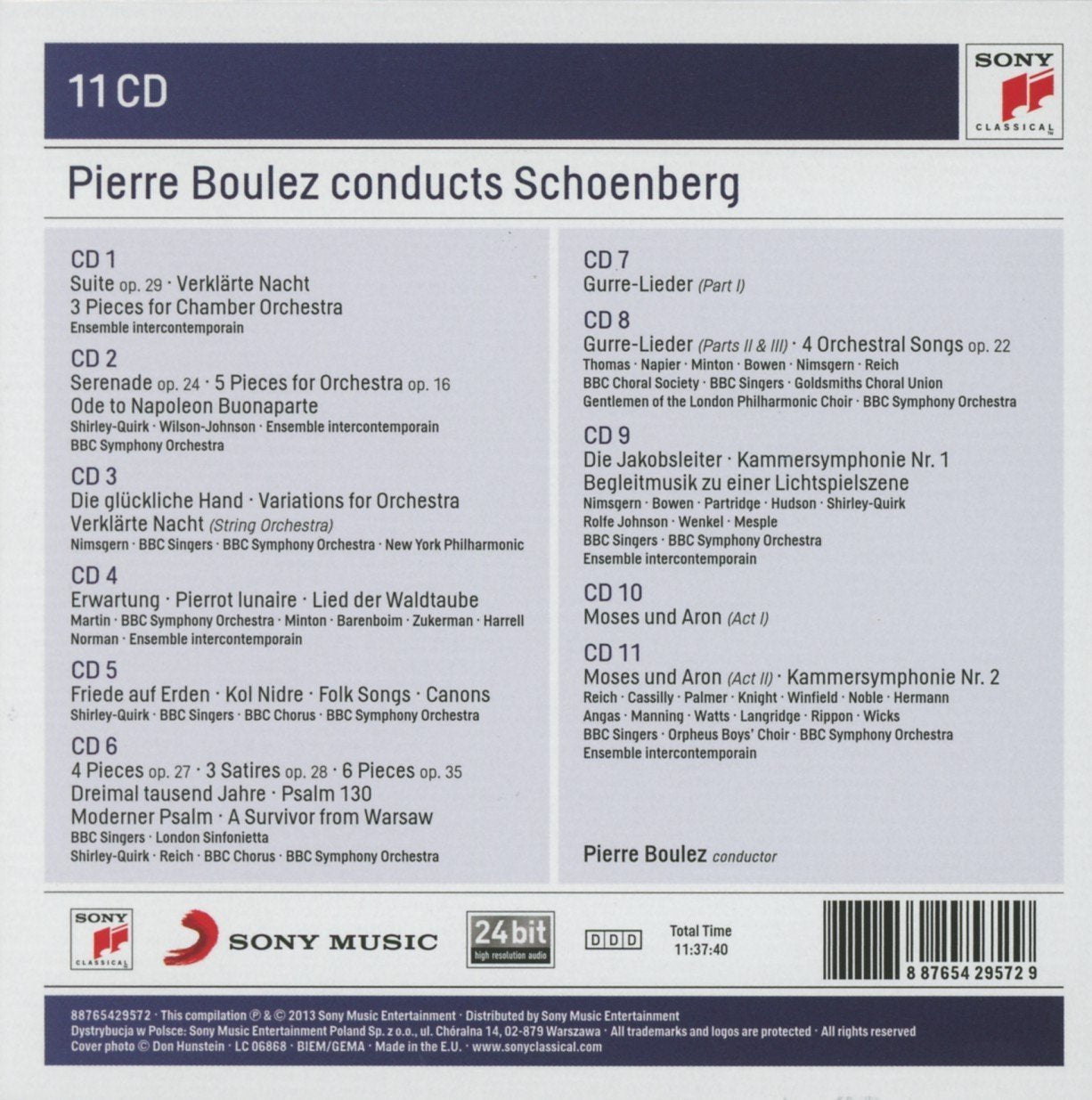 PIERRE BOULEZ CONDUCTS SCHOENBERG - Ensemble Intercontemporain, BBC Singers, BBC Symphony Orchestra (11 CDS)