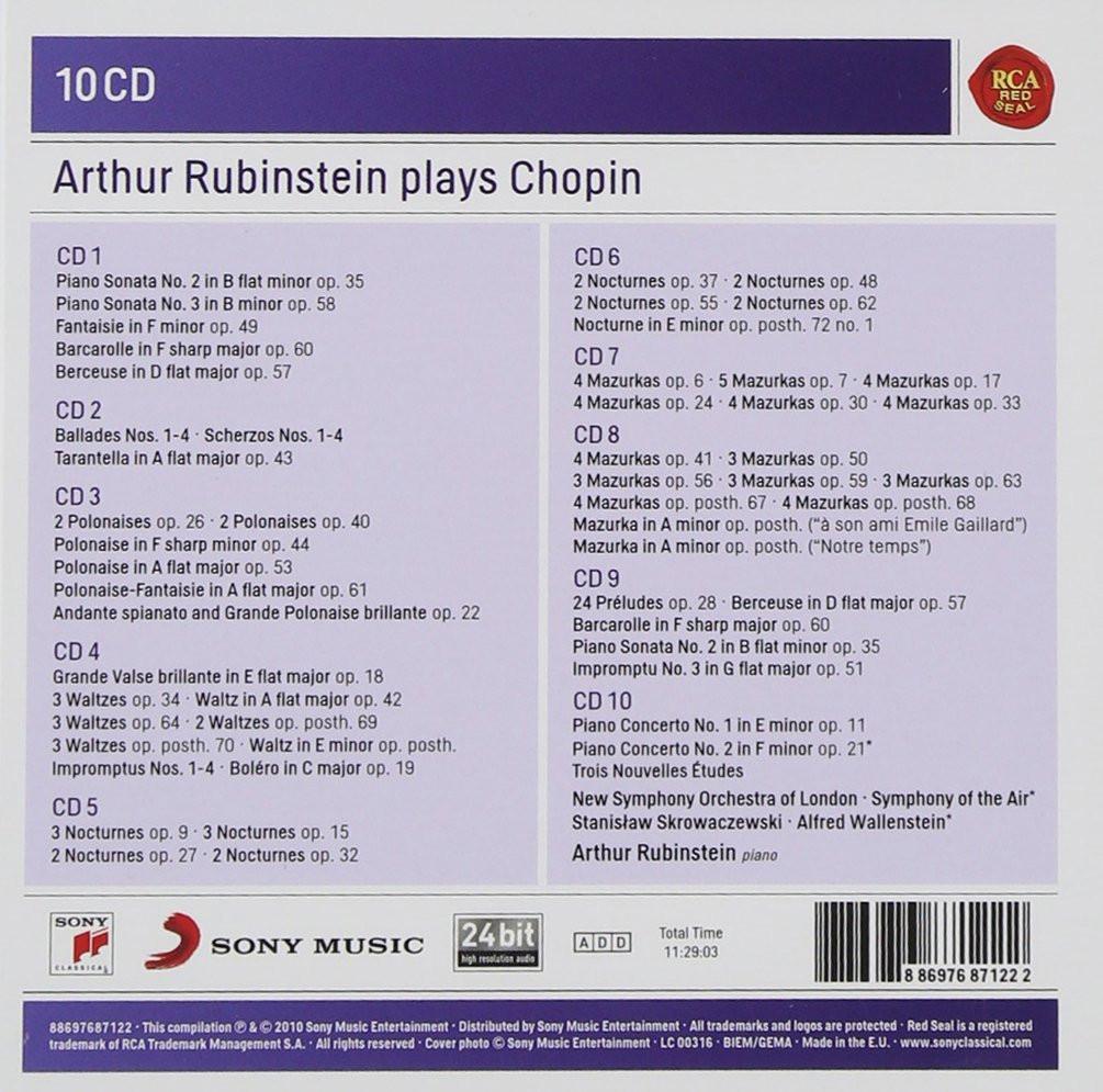ARTHUR RUBINSTEIN PLAYS CHOPIN (10 CDS)